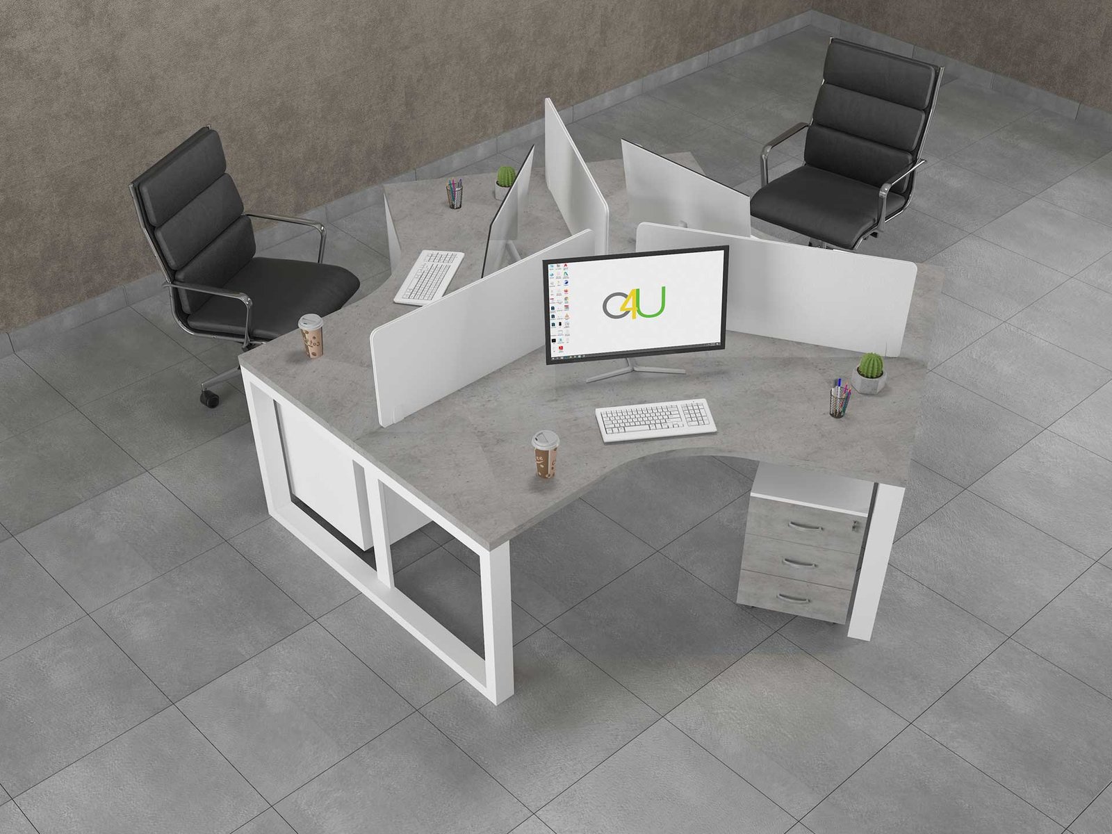 Amanda 3 Person Face-to-Face Workstation (triangle-Shape) 5 Amanda-3-Person-Face-to-Face-Workstation-03