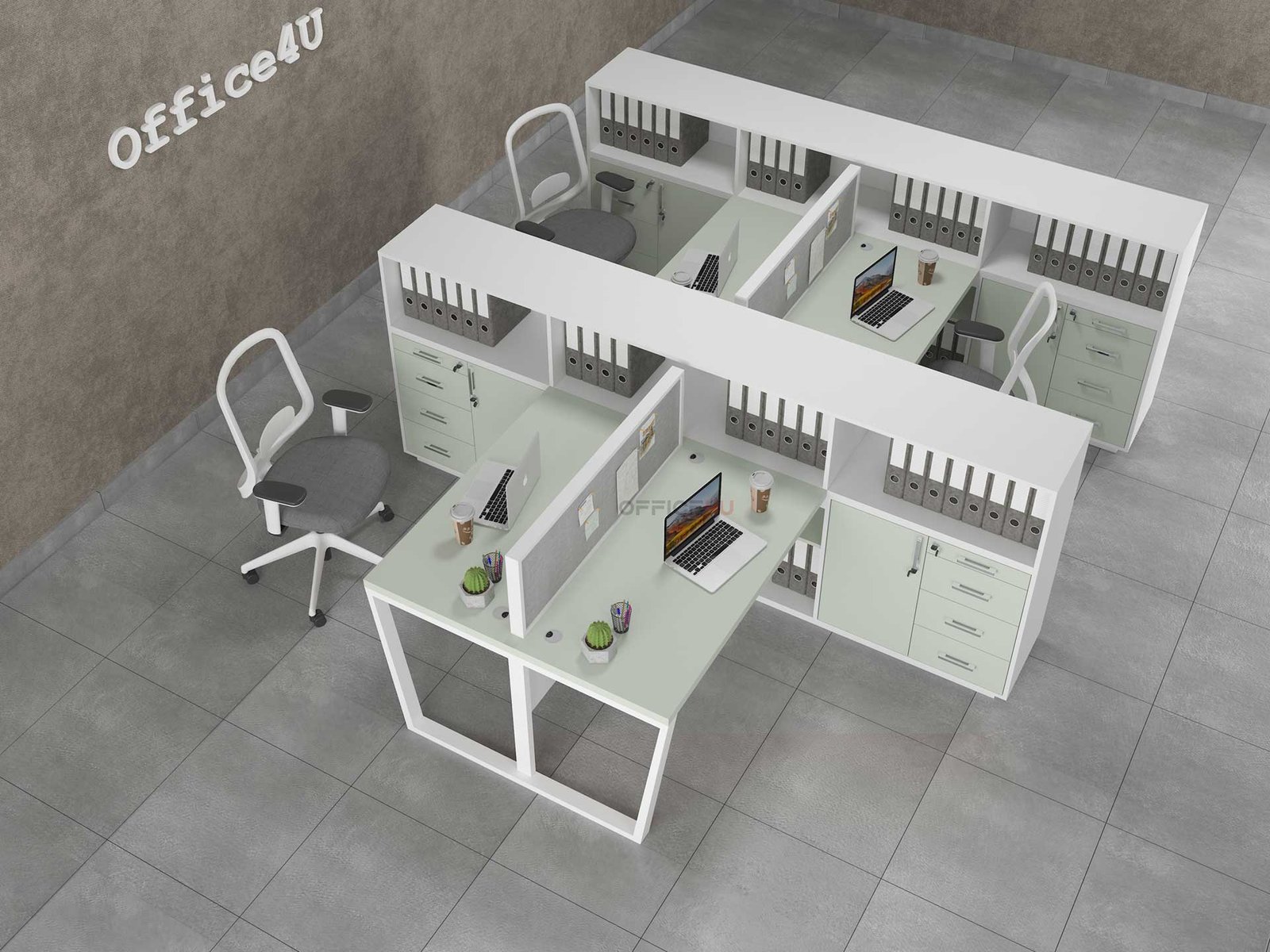Amanda Series 2 Person Face to Face Workstation(with side cabinet) 2 Amanda-Series-2-Person-Face-to-Face-Workstation-02