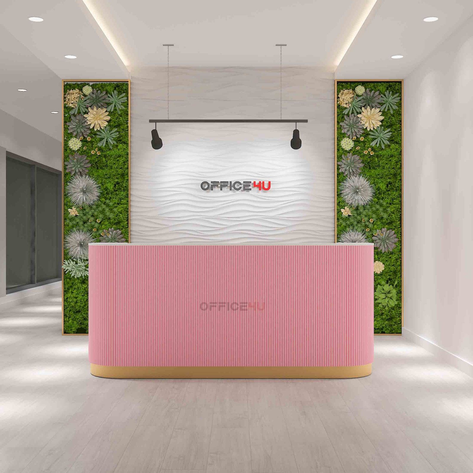 Zara Pink Reception Desk 1 Zara Pink Reception Desk, Reception Desk Supplier Dubai, Custom Made Reception Desk