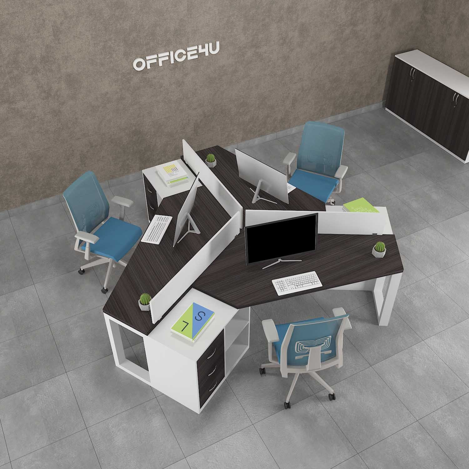 Amer Series Triangle Workstation Desk 2 120-degree-computer-desk-table