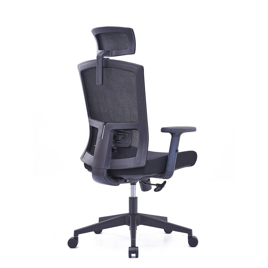 Aim Black Ergonomic Chair with Adjustable Headrest 3 Aim Black Ergonomic Chair with Adjustable Headrest - back