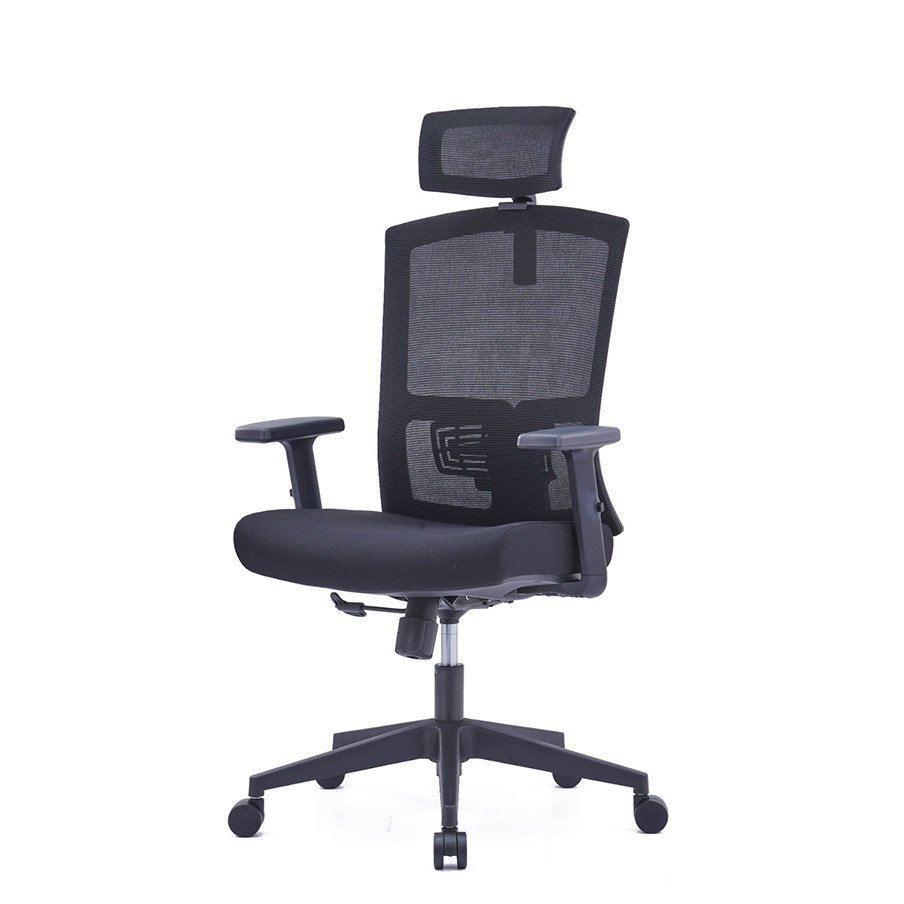 Aim Black Ergonomic Chair with Adjustable Headrest 2 Aim Black Ergonomic Chair with Adjustable Headrest - front