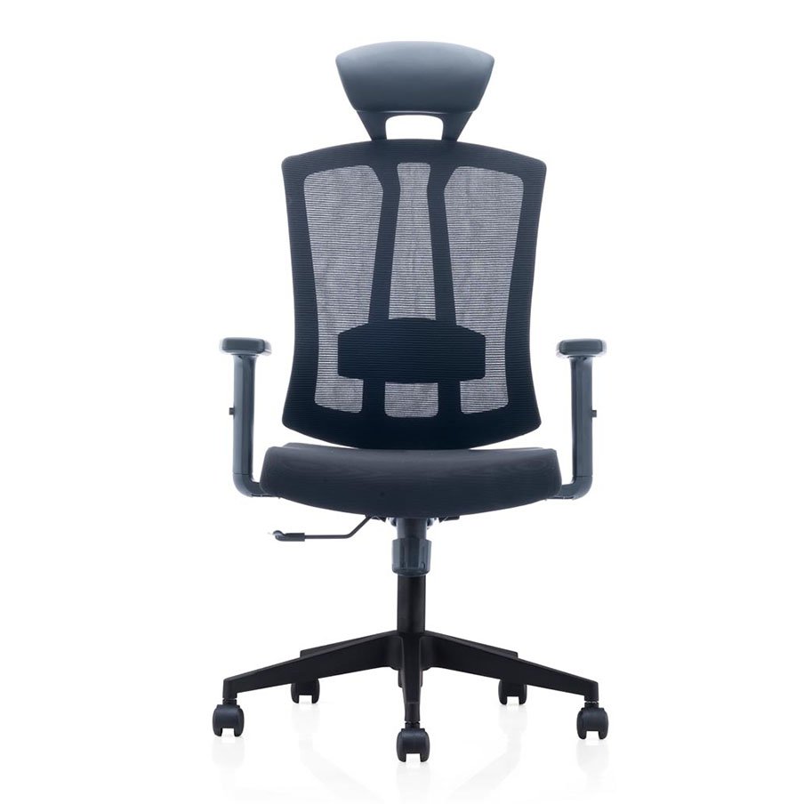 Macro Chrome Base Ergonomic Chair With Fixed Headrest 2 Macro Chrome Base Ergonomic Chair With Fixed Headrest - front