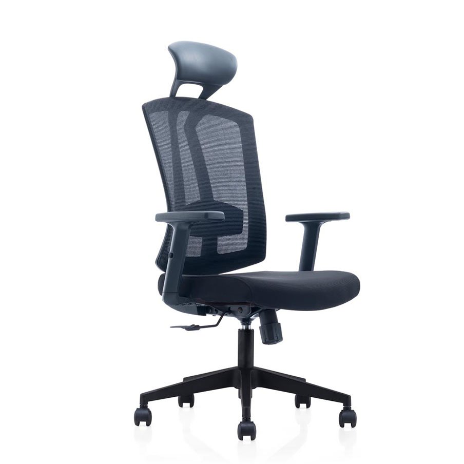 Macro Chrome Base Ergonomic Chair With Fixed Headrest 1 Macro Chrome Base Ergonomic Chair With Fixed Headrest - sides