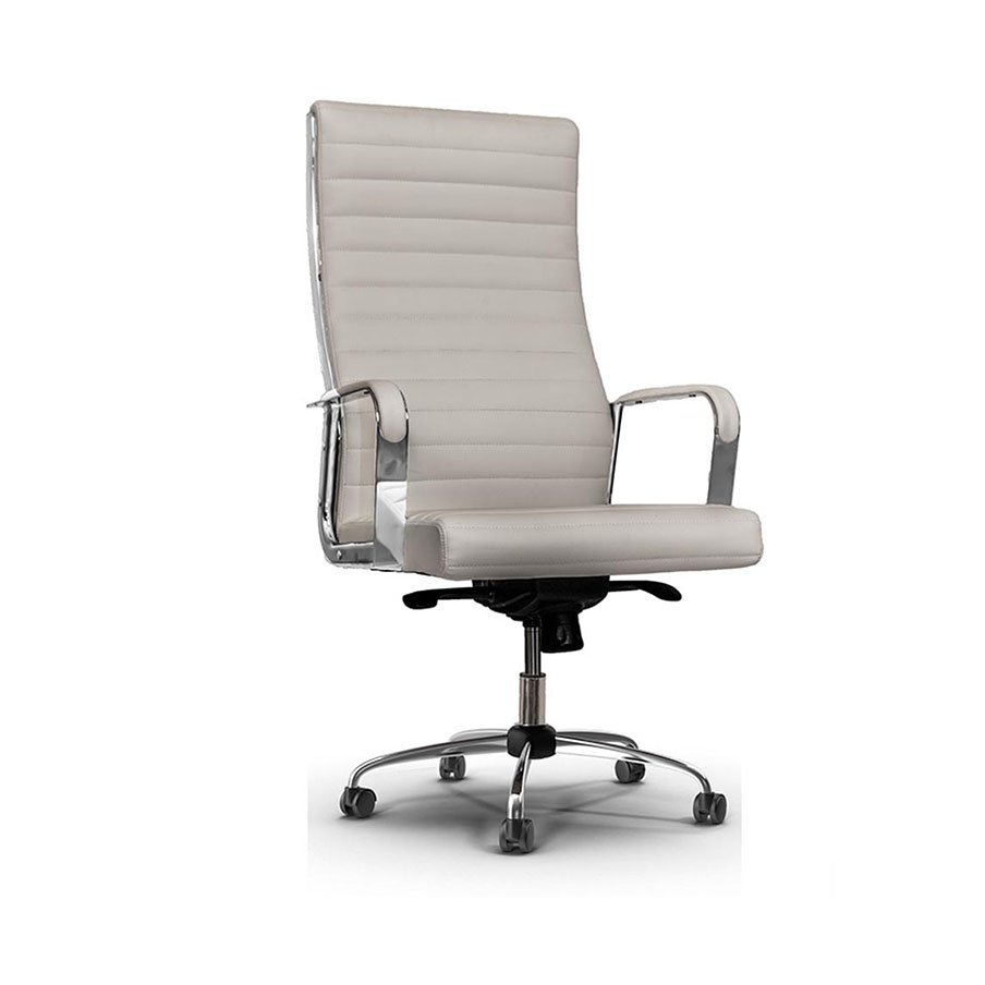 Silla White Meeting Chair with chrome armrest mechanism 2 Silla-White-Office-Chair-Sides