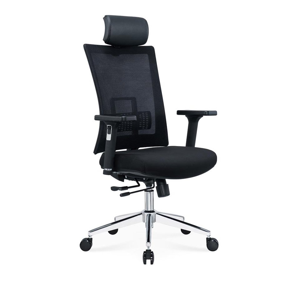 Wisdom Ergonomic Chair: Nylon Glass Fiber Frame With Adjustable PU Headrest 1 Wisdom-Executive-Chair-Sides