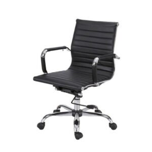 York Low Back Office Chair With  chrome arms and tilting mechanism