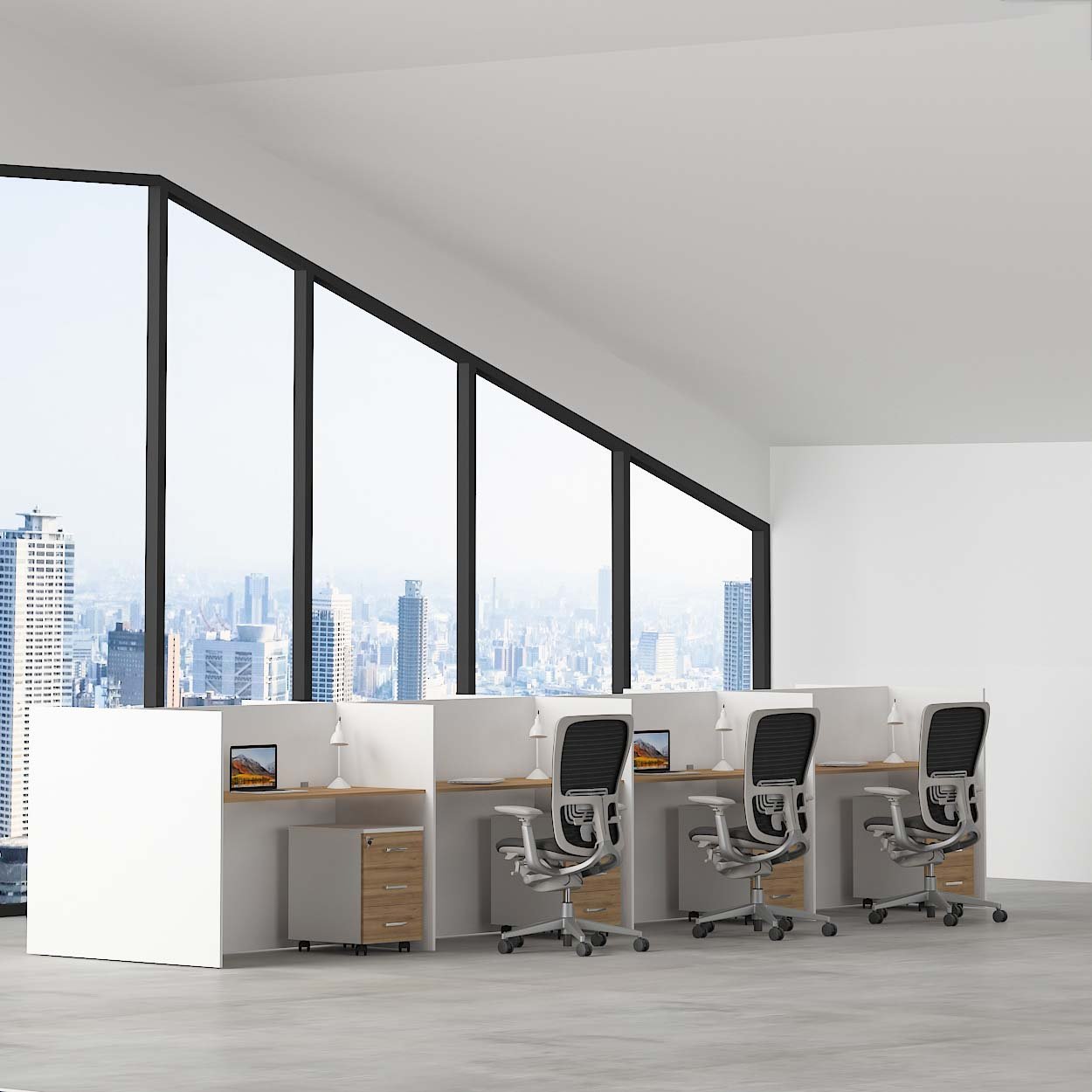 Horizon Office Workstations Cubicles | 8 person Workstation desk 3 Workstations Cubicles