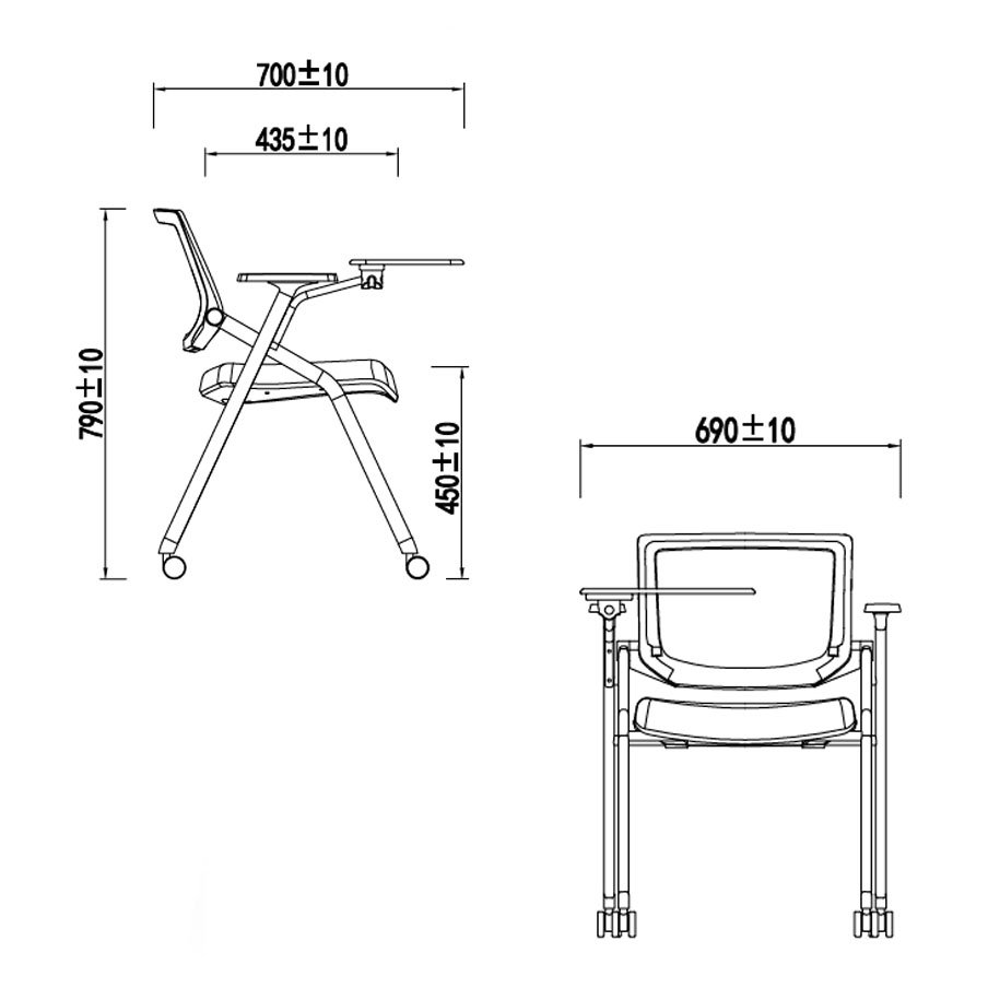 Lagos Training Chair with Wheels | White | Educational Chair 4 Lagos Training Chair with Wheels | White | Educational Chair - Image 4