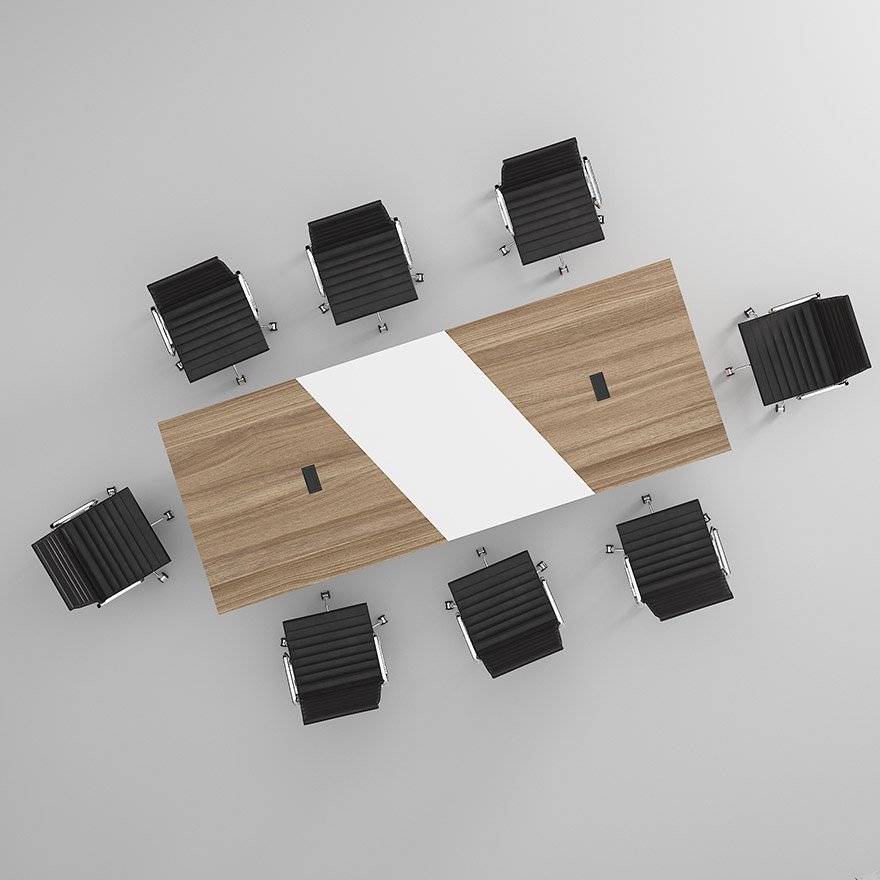 Carl Meeting Room Table | Dual Color (White & Wooden Finish) 4 Meeting desk