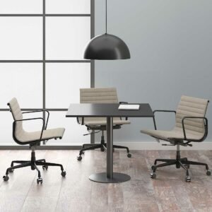 Onyx Black Base Square Table for Office