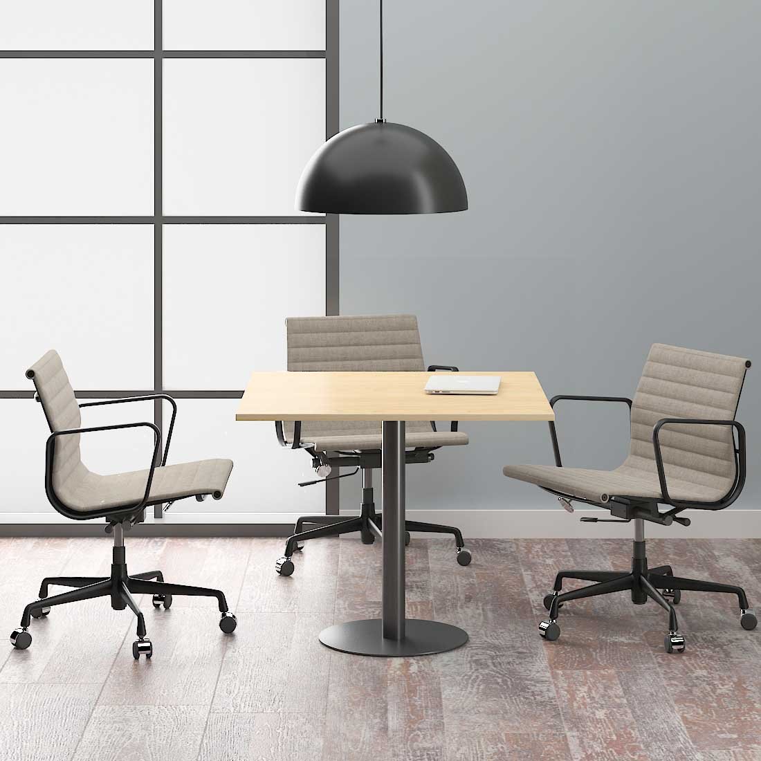Onyx Black Base Square Table for Office 3 rectangle small meeting table