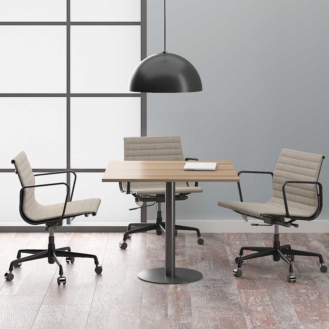 Onyx Black Base Square Table for Office 4 square meeting table