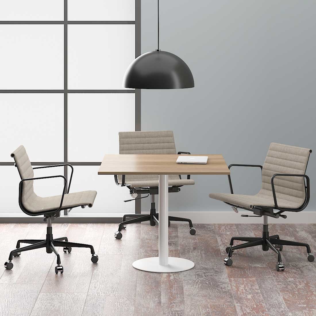 Onyx White Base Square Meeting Table 4 wooden square white meeting table