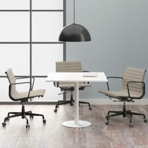 Onyx White Base Square Meeting Table