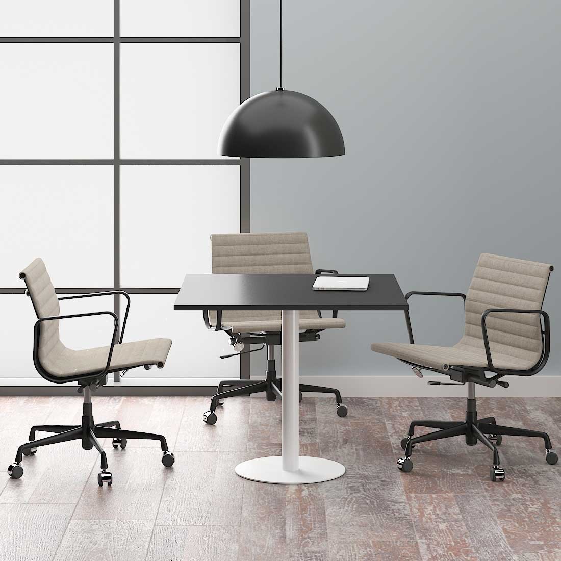 Onyx White Base Square Meeting Table 2 square white base meeting table