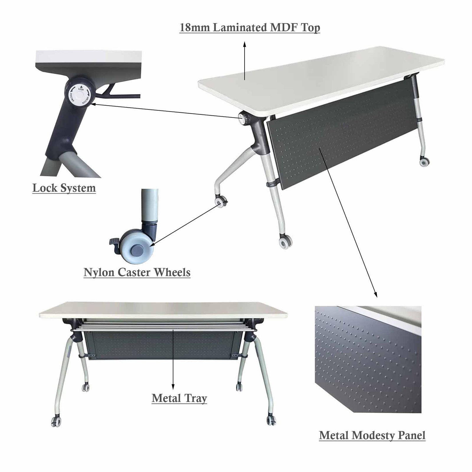 A- Series Foldable Training Desk 3 Office Foldable Desk